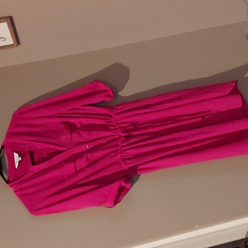 Raspberry Pink Casual Cinch Waist 12 Petite